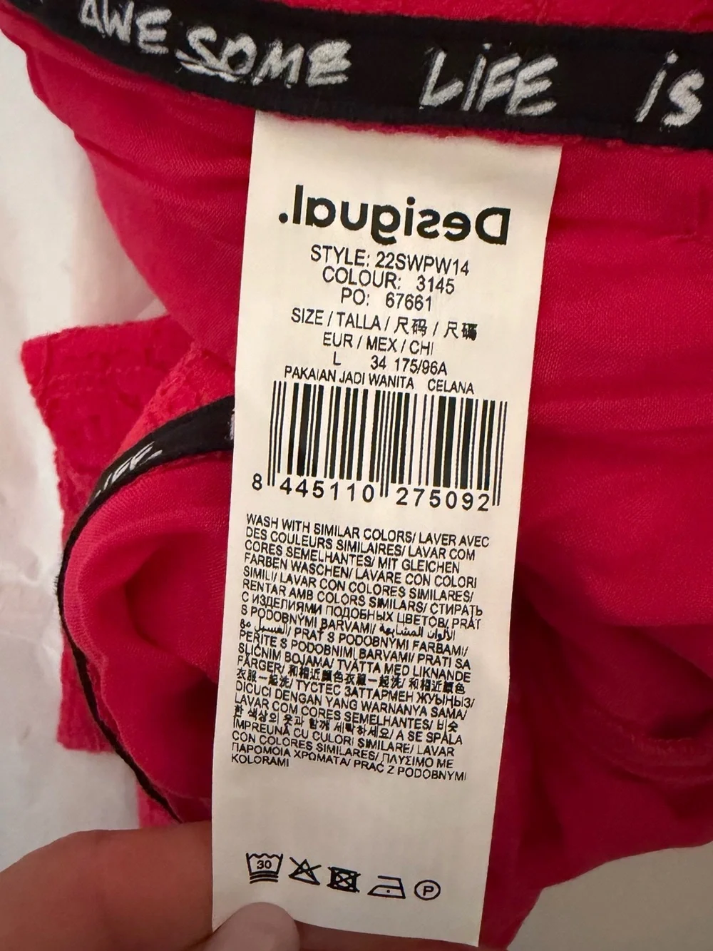 Desigual Red Lace Wide-Leg Pants Set